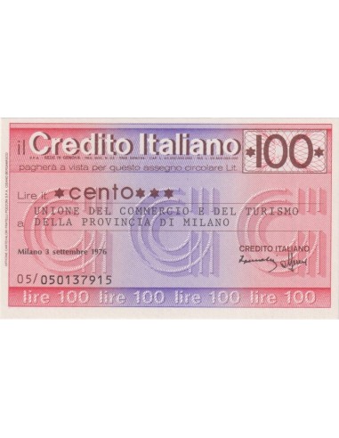 100 lire Unione del Commercio e Turismo Provincia di Milano - 03.09.1976 - (CRIT22) FDS