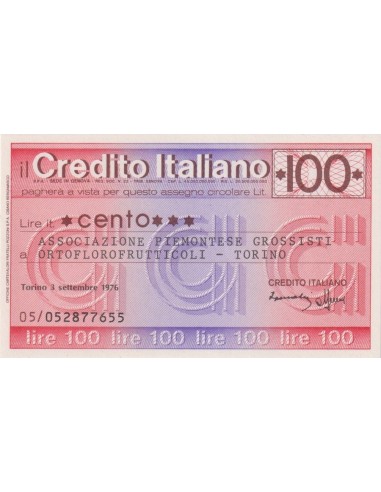 100 lire Ass. Piemontese grossisti Ortoflorofrutticoli - To - 03.09.1976 - (CRIT25) FDS