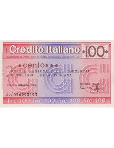 100 lire Unione Regionale Commercio e Turismo Toscana - 06.09.1976 - (CRIT27) FDS