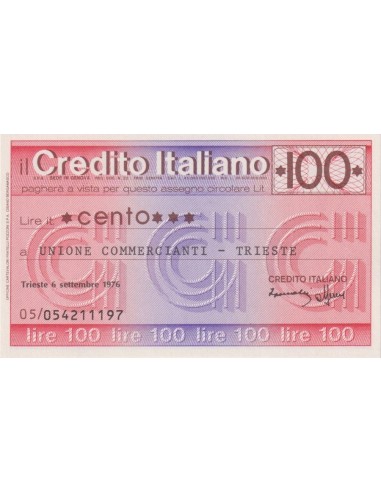 100 lire Unione Commercianti - Trieste - 06.09.1976 - (CRIT30) FDS