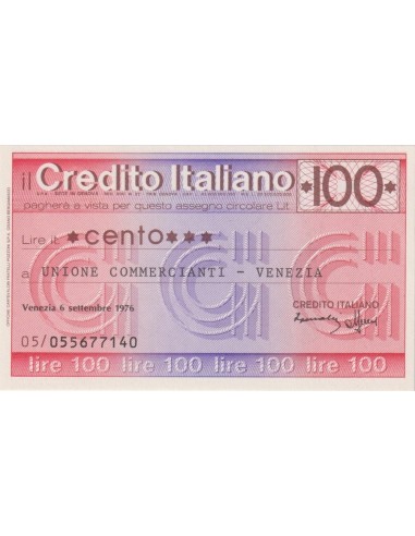 100 lire Unione Commercianti - Venezia - 06.09.1976 - (CRIT31) FDS