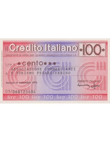 100 lire Associazione Commercianti e Turismo Pesaro/Urbino - 21.09.1976 - (CRIT32) FDS