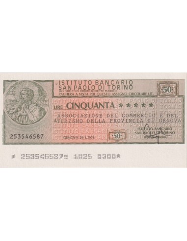 50 lire Ass. Commercio e Turismo Provincia di Genova - 29.01.1976 - (IBSPT4) FDS