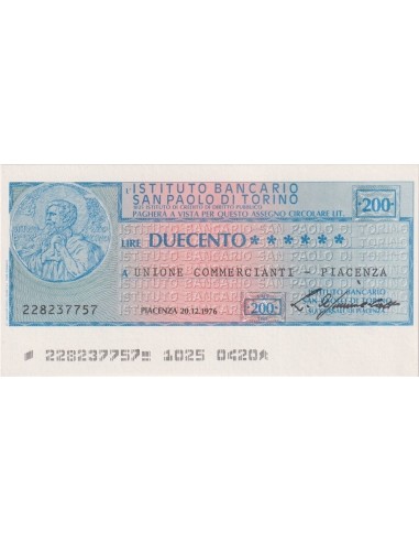 200 lire Unione Commercianti - Piacenza - 20.12.1976 - (IBSPT39) FDS