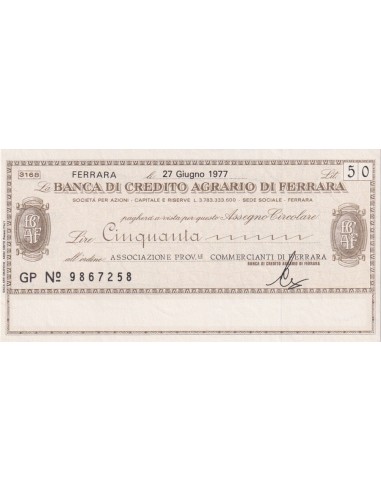 50 lire Associazione Prov.le Commercianti di Ferrara - 27.06.1977 - (BCAF15) FDS