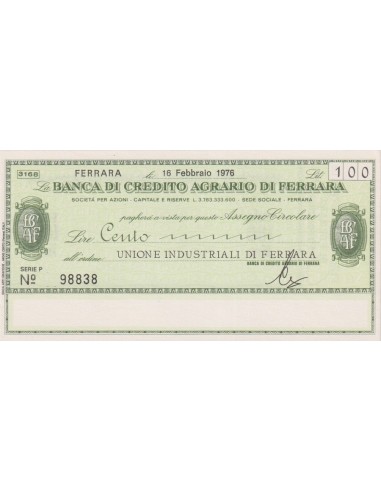 100 lire Unione Industriali di Ferrara - 16.02.1976 - (BCAF20) FDS