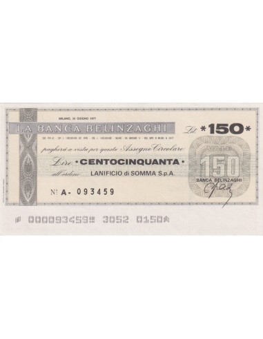 150 lire Lanificio di Somma S.p.A. - 30.06.1977 - (BBEL14) FDS