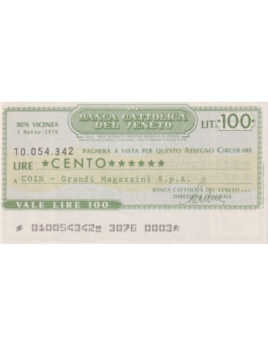 100 lire Coin - Grandi Magazzini S.p.A. - 02.03.1976 - (BCV1) FDS