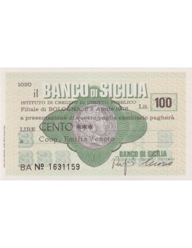 100 lire Coop. Emilia Veneto - 02.04.1976 - (BSIC5) FDS