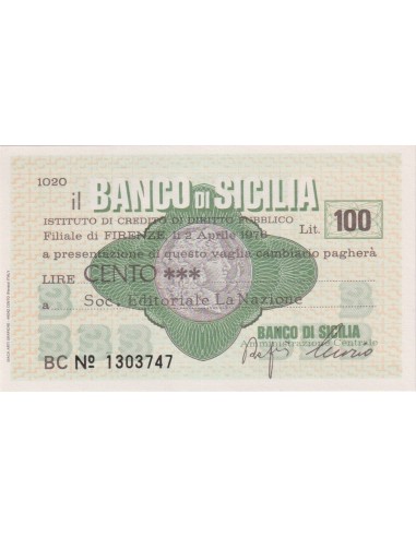 100 lire Soc. Editoriale La Nazione - 02.04.1976 - (BSIC11) FDS