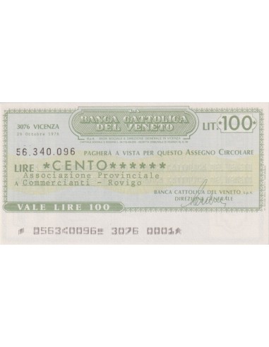 100 lire Associazione Provinciale Commercianti - Rovigo - 29.10.1976 - (BCV65) FDS