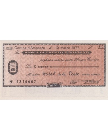 50 lire Hotel de la Poste - 10.03.1977 - (BTB21) FDS