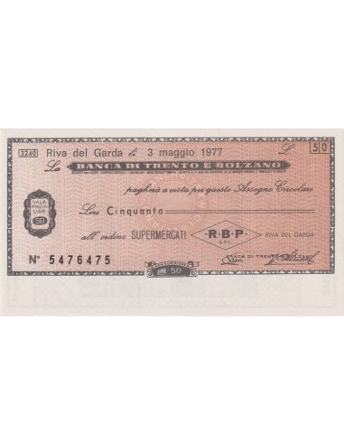 50 lire Supermercati RBP s.n.c. - 03.05.1977 - (BTB24) FDS