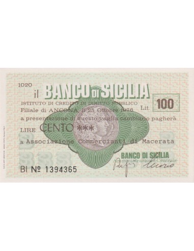 100 lire  Associazione Commercianti di Macerata - 25.10.1976 - (BSIC29) FDS