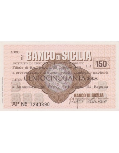 150 lire Associazione Prov. dei Comm. di Ragusa - 25.10.1976 - (BSIC48) FDS