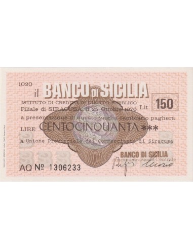 150 lire Unione Provinciale dei Commercianti di Siracusa - 25.10.1976 - (BSIC52) FDS