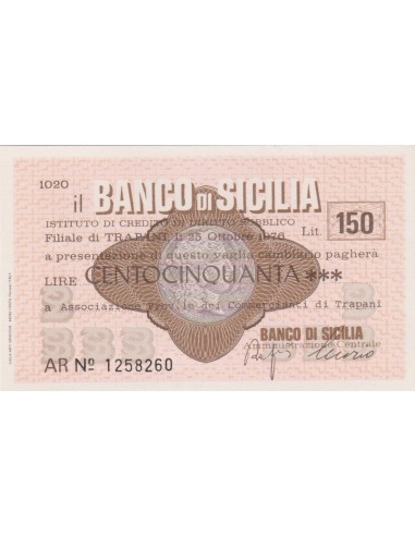 150 lire Associazione Prov.le dei Commercianti di Trapani - 25.10.1976 - (BSIC54) FDS