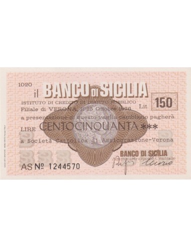 150 lire Società Cattolica di Assicurazione - Verona - 25.10.1976 - (BSIC56) FDS