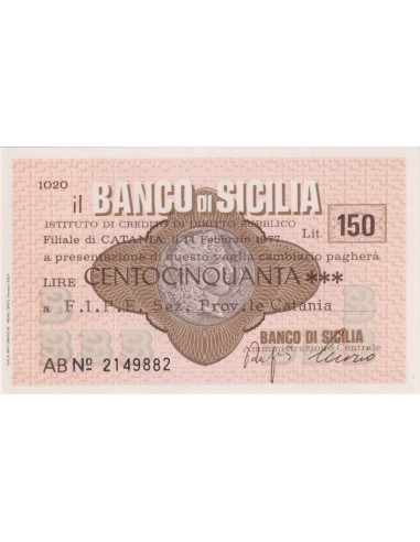 150 lire F.I.P.E. Sez. Prov.le Catania - 14.02.1977 - (BSIC67) FDS