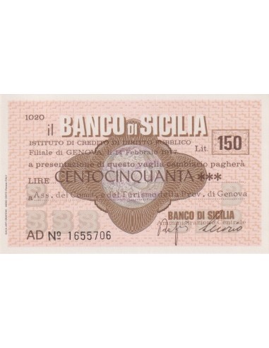 150 lire Ass. del Comm. e del Turismo della Prov. di Genova - 14.02.1977 - (BSIC72) FDS