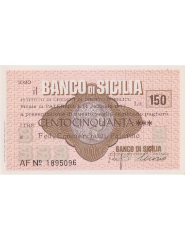 150 lire Fed. Commercianti Palermo - 14.02.1977 - (BSIC80) FDS