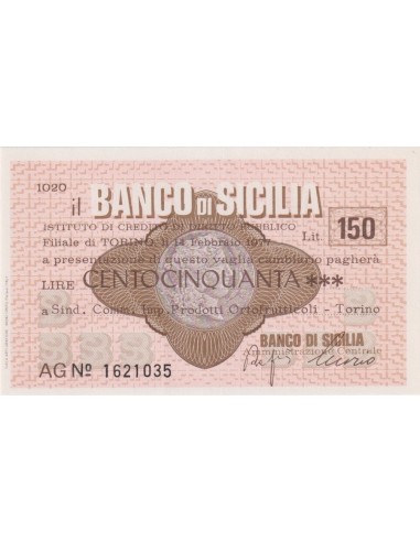 150 lire Sind. Comm. Imp. Prodotti Ortofrutticoli - Torino - 14.02.1977 - (BSIC94) FDS