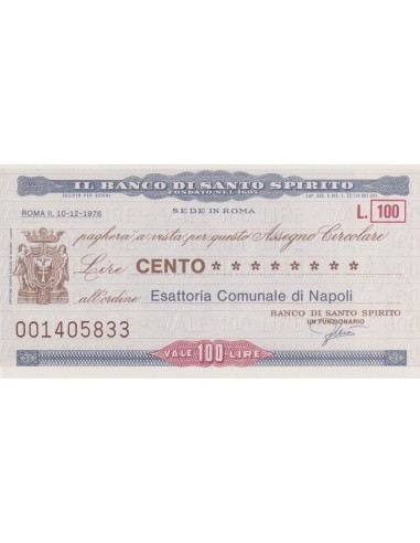 100 lire Esattoria Comunale di Napoli - 10.12.1976 - (BDSS3) FDS