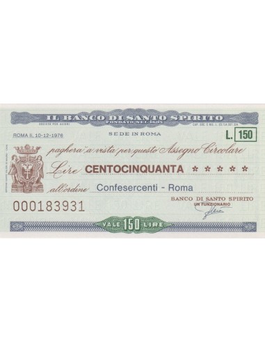 150 lire Confesercenti - Roma - 10.12.1976 - (BDSS8) FDS