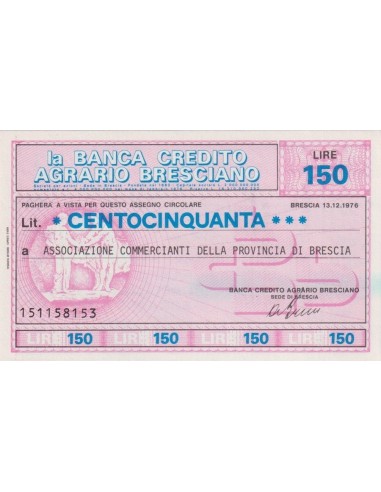 150 lire Associazione Commercianti  della Provincia di Brescia - 13.12.1976 - (BCAB17) FDS