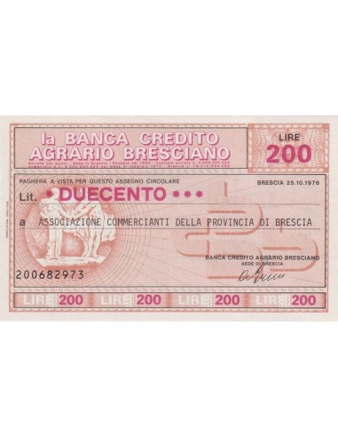 200 lire Associazione Commercianti  della Provincia di Brescia - 25.10.1976 - (BCAB21) FDS