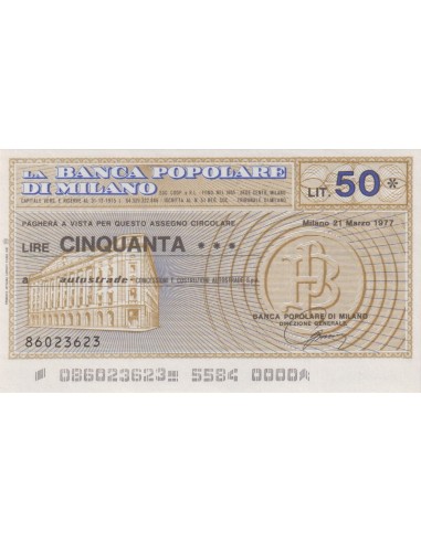 50 lire Autostrade - Concessioni e Costruzioni Autostrade S.p.A. - 21.03.1977 - (BPM5) FDS