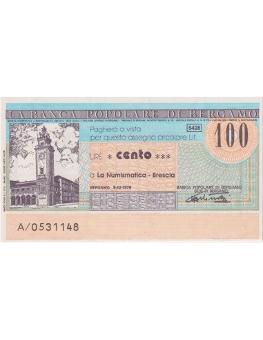 100 lire La Numismatica - Brescia - 09.12.1976 - (BPB2) FDS