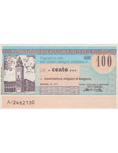 100 lire Associazione Artigiani di Bergamo - 26.01.1977 - (BPB4) FDS