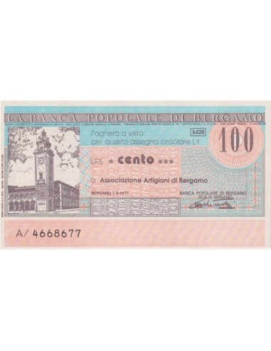 100 lire Associazione Artigiani di Bergamo - 01.09.1977 - (BPB8) FDS