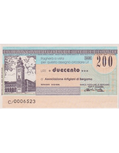 200 lire Associazione Artigiani di Bergamo - 09.12.1976 - (BPB13) FDS