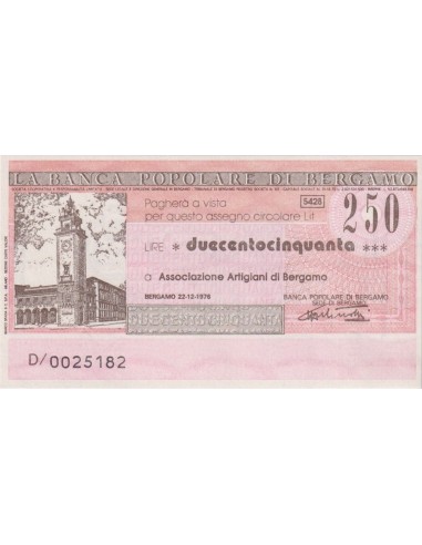 250 lire Associazione Artigiani di Bergamo - 22.12.1976 - (BPB15) FDS