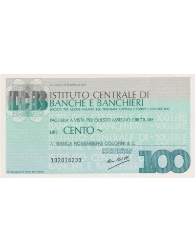 100 lire Banca Rosenberg Colorni & C. - 25.02.1977 - (ICBB9) FDS