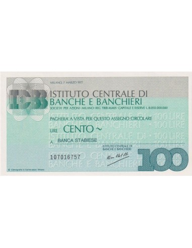 100 lire Banca Stabiese - 07.03.1977 - (ICBB15) FDS