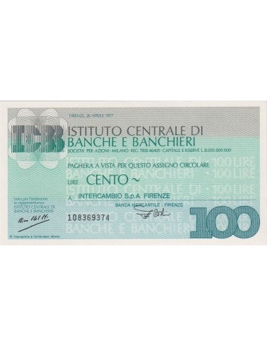 100 lire Intercambio S.p.A. Firenze - 26.04.1977 - (ICBB24) FDS