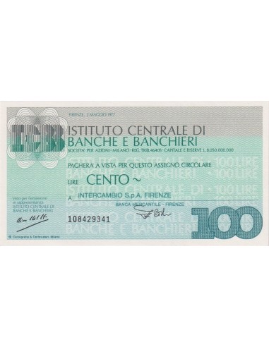 100 lire Intercambio S.p.A. Firenze - 02.05.1977 - (ICBB29) FDS