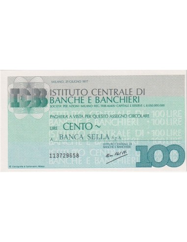 100 lire Banca Sella S.p.A. - 25.06.1977 - (ICBB55) FDS