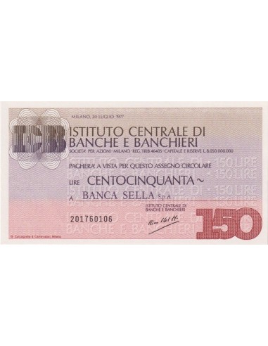 150 lire Banca Sella S.p.A. - 20.07.1977 - (ICBB78) FDS