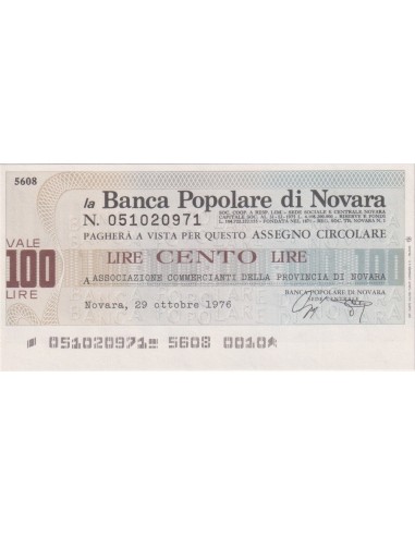 100 lire Associazione Commercianti della Provincia di Novara - 29.10.1976 - (BPN2) FDS