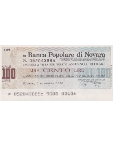 100 lire Associazione Commercianti della Provincia di Novara - 05.11.1976 - (BPN3) FDS