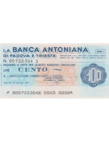 100 lire Associazione Commercianti - Padova - 15.04.1977 - (BAPT7) FDS