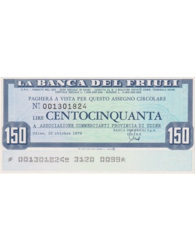 150 lire Associazione Commercianti Provincia di Udine - 25.10.1976 - (BDF10) FDS