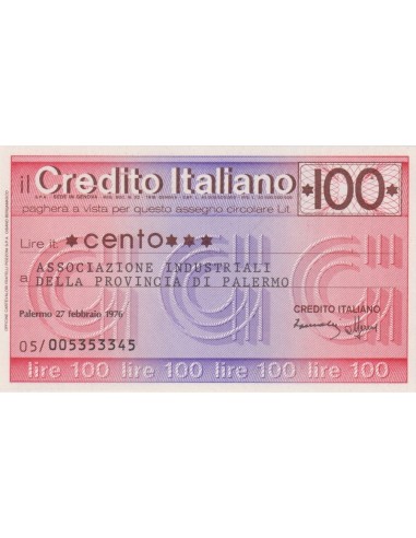 100 lire Associazione Industriali della Provincia di Palermo - 27.02.1976 - (CRIT3) FDS