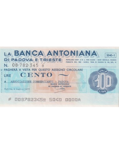 100 lire Associazione Commercianti - Padova - 04.07.1977 - (BAPT12) FDS