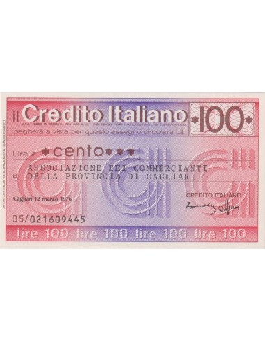 100 lire Associazione Commercianti della Provincia di Cagliari - 12.03.1976 - (CRIT12) FDS