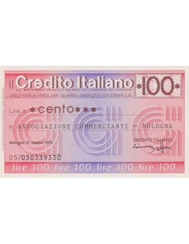 100 lire Associazione Commercianti - Bologna - 17.03.1976 - (CRIT14) FDS